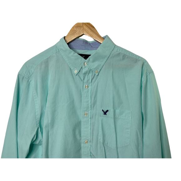 American Eagle Classic Fit Long Sleeve Button-Up Shirt Men's XL 100% Cotton - Picture 5 of 6